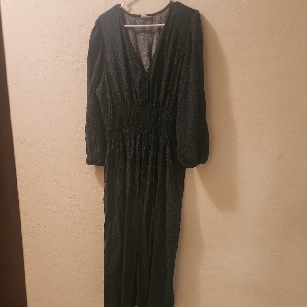 GAP XL Green and Black Maxi Dress with Pockets